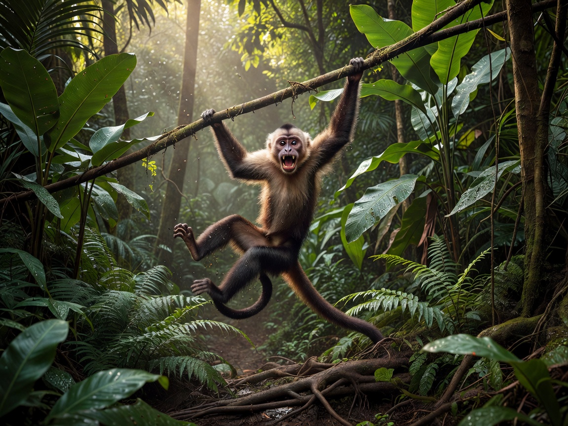 Crazy Monkey realistic tropical jungle monkey